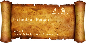 Leimeter Mendel névjegykártya